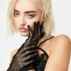 Bow Lace Satin Gloves