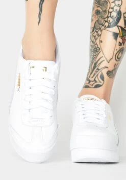 Puma White Roma Amor Metallic Sports Sneakers -Cosplay Fantasy Deals Store 267A2JlrgWgR61IHuEmqwyCUyMYjMFpr 24