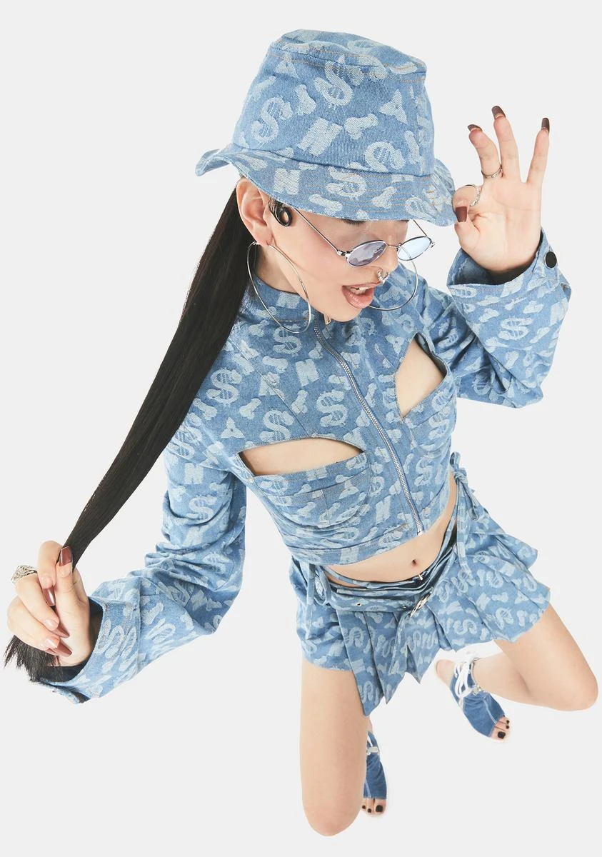 Dick Monogram Denim Bucket Hat 3 Dick Monogram Denim Bucket Hat - Image 3