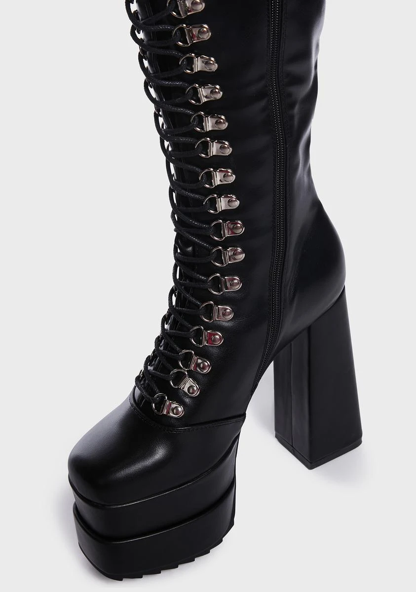 Lamoda Hinting Platform Knee High Boots 2 Lamoda Hinting Platform Knee High Boots - Image 2