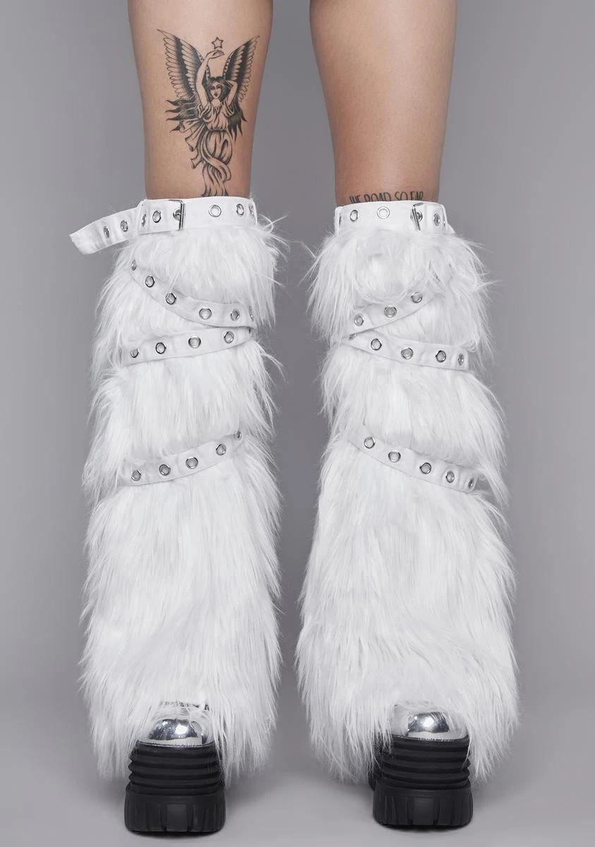 Icy God Forsaken Faux Fur Leg Warmers 2 Icy God Forsaken Faux Fur Leg Warmers - Image 2