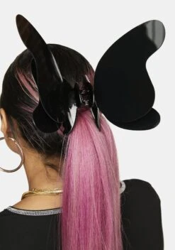 Onyx Larger Than Life Butterfly Hair Clip