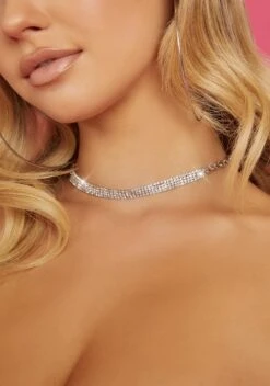 Please & Thank You Rhinestone Choker