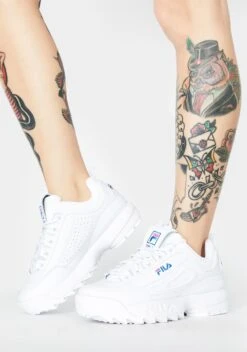 Fila Light Blue Logo Disruptor 2 Premium Sneakers