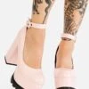 Lamoda Hot Pink Evil Attraction Platform Mary Janes