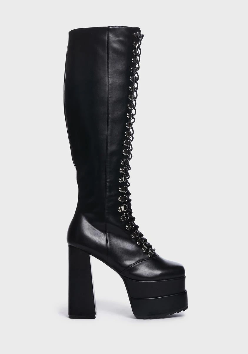 Lamoda Hinting Platform Knee High Boots 1 Lamoda Hinting Platform Knee High Boots