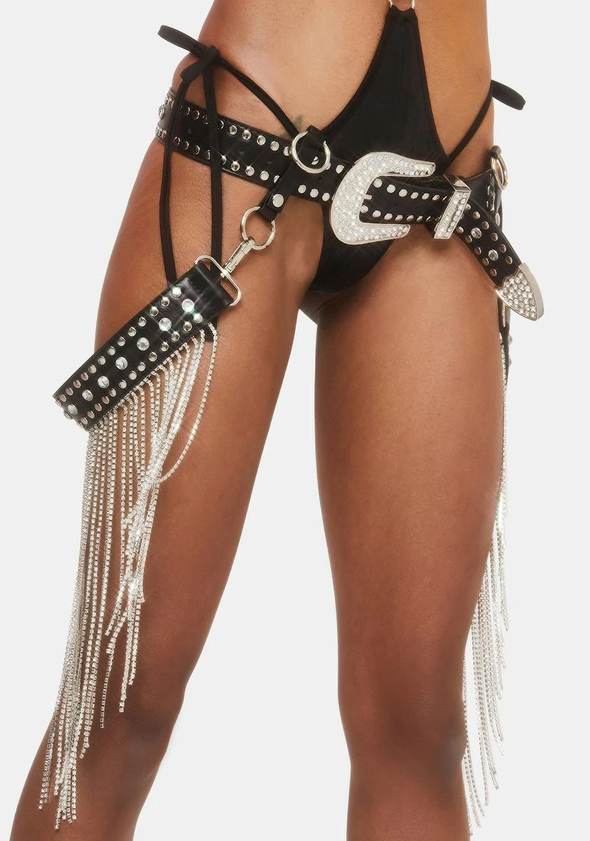 Onyx Cavern Crazy Rhinestone Fringe Belt 1 Onyx Cavern Crazy Rhinestone Fringe Belt
