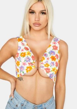 Blooming Watching Sunsets Linen Crop Top