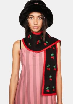 She's Worth It Cherry Print Scarf