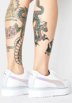 Puma White Roma Amor Metallic Sports Sneakers -Cosplay Fantasy Deals Store n3PdNXT28DQeQumcou1pPLFWNFopGyNL 24