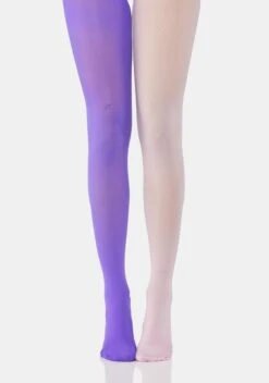 Lilac Double Take Two-Tone Sheer Tights